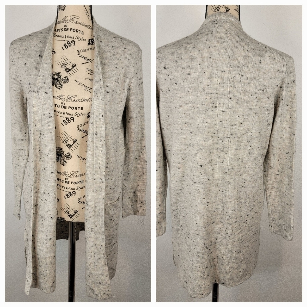 Madewell 2XS Donegal Kent Open Cardigan Speckled Gray K5778